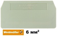 Крышка (торцев. пластина) клемм 3-пров. проход. Weidmuller ZDU/ZPE 6/3AN, 6мм, 690V Сер.