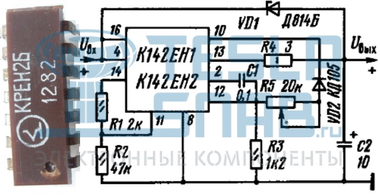 Микросхема стабилизатор КР142ЕН2А (μА723С) 12-30В 0.15А 0.8Вт