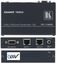 Передатчик XGA-UTP VGA/YUV Kramer TP-112HD RJ45, с 2 выходами