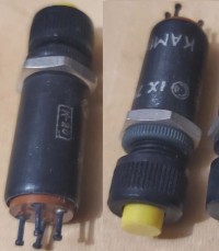  Кнопка с подсветкой КАМ-1П  Корп.:Al/Mg. Микролампа. Под пайку:Ag. Новые